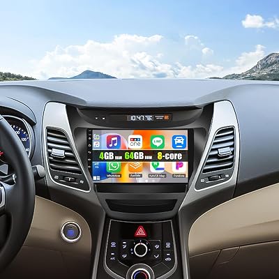 Android 15 8 core 4G64G Qualcomm Chipset Car Stereo for Hyundai Elantra 2014-2016 9 inch Touchscreen with Carplay Android Auto Cool Fan Shaderlab Topics 3D Car Model Display Bluetooth 5.1 Custom UI