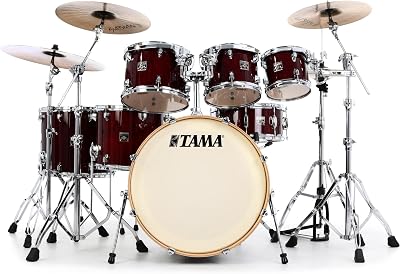 Tama Superstar Classic CL72S 7-piece Shell Pack with Snare Drum - Gloss Garnet Lacebark Pine