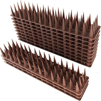 DY.2ten Bird Spikes, 11.8in Deterrent Spike, 12-Pack 11.8ft Total Fence Spikes Bird for Outside to Keep Bird Squirrel Raccoon Pigeon Cat Away and Keep Birds from Building Nest, Easy to Install