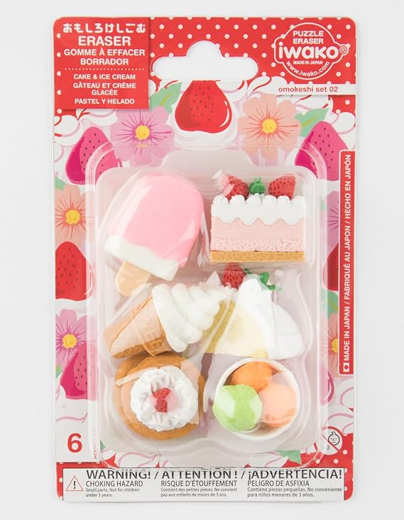 IWAKO Japanese Eraser Dessert Set - Colors Vary