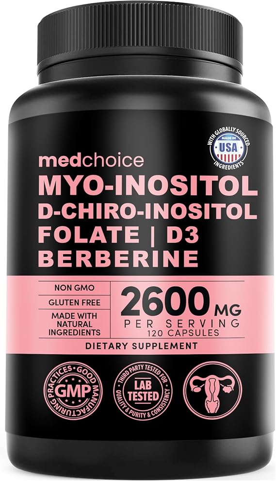 14-in-1 Womens Inositol Complex Supplement 40:1 Myo & D-Chiro Inositol with Folate, Vitamin D3, Zinc, Magnesium & Botanicals for Hormone & Feminine Wellness Support (120 Capsules) (Pack of 1)