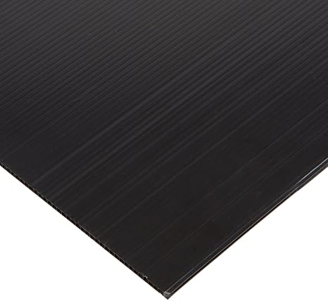 Coroplast Polypropylene Sheet, 18" Length x 24" Width x 5/32" Thick, Black (Pack of 1)