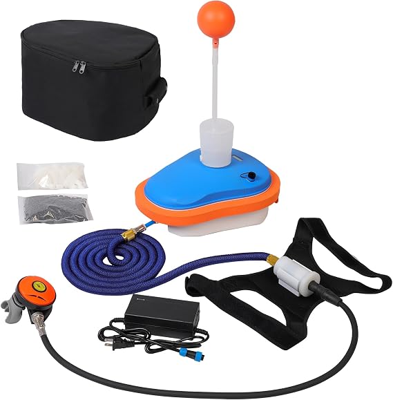 Battery Scuba Diving Ventilator, Rechargeable Scuba Diving System with 8700 mAh Battery, Airline-Approved Tankless Dive System with 23ft Breathing Hose & Regulator for Recreational Diving