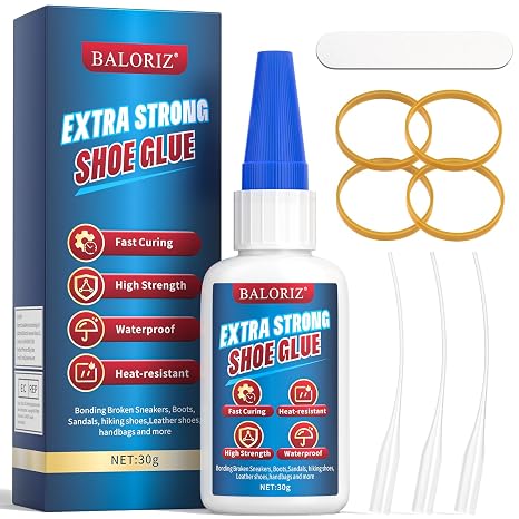 Shoe Glue 30g, Instant Glue Sole Repair Heavy Duty, Quick Dry & Strong Adhesive Repair with Anti-Clog Cap, Shoe Adhesive for Rubber Soles, Boot, Sneaker, Sandals, Leather, Handbags and More