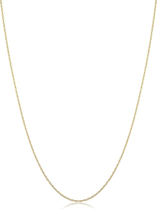 Kooljewelry Solid 10K Yellow Gold Rope Chain Necklace for Women
