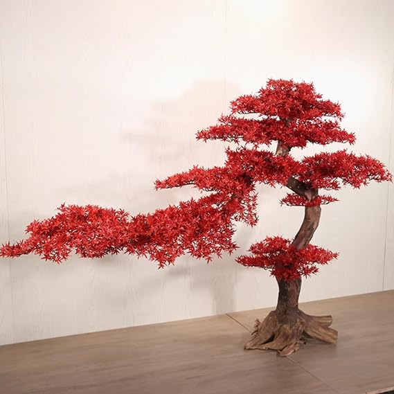 Simulation Pine Tree Artificial with Real Wood Trunk - Lifelike & Large Simulated Green Plant Place Setting Ornaments Artificial Tree Realistic Fake Plant Decoration
