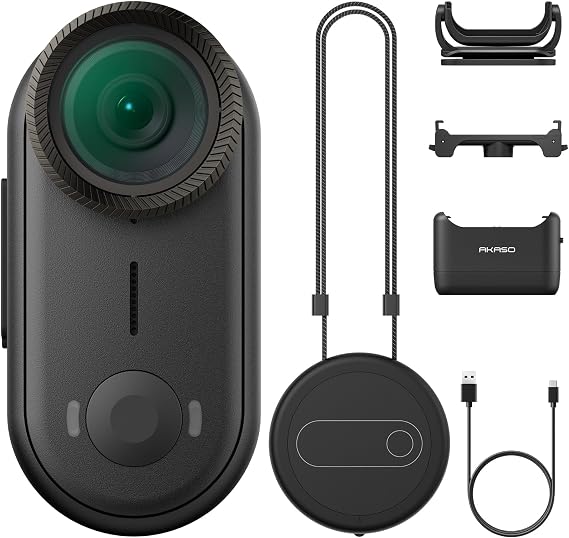 AKASO Keychain3 4K Thumb Action Camera - Hands-Free POVs (64GB, Black)