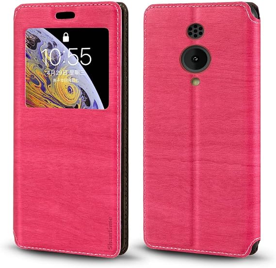 Viewable Window Leather Flip Case Compatible with Nokia 150 4G 2023, Elegant Design Clear Display Invisible Magnetic Cover and Card Slot(Rose Red)