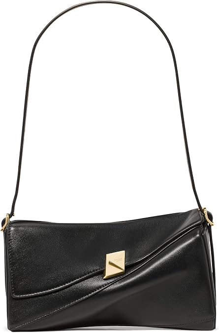kate spade new york Women's Deco Smooth Leather Twisted Flap Shoulder Bag