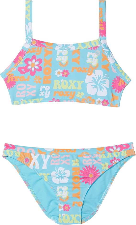 Roxy Girls' Island Trip Crop Top Swimsuit Set