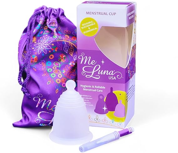 Most Customizable Menstrual Cup with Ball Handle | MeLuna Me Luna | Firm Period Cup Reusable Cup for Athletes | Tampon Pad Alternative | Sport