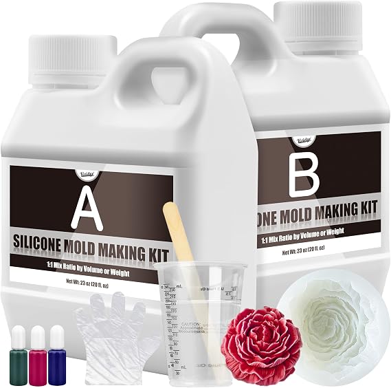 Silicone Mold Making Kit, 46oz/1.2L Liquid Silicone Rubber 15A for Casting