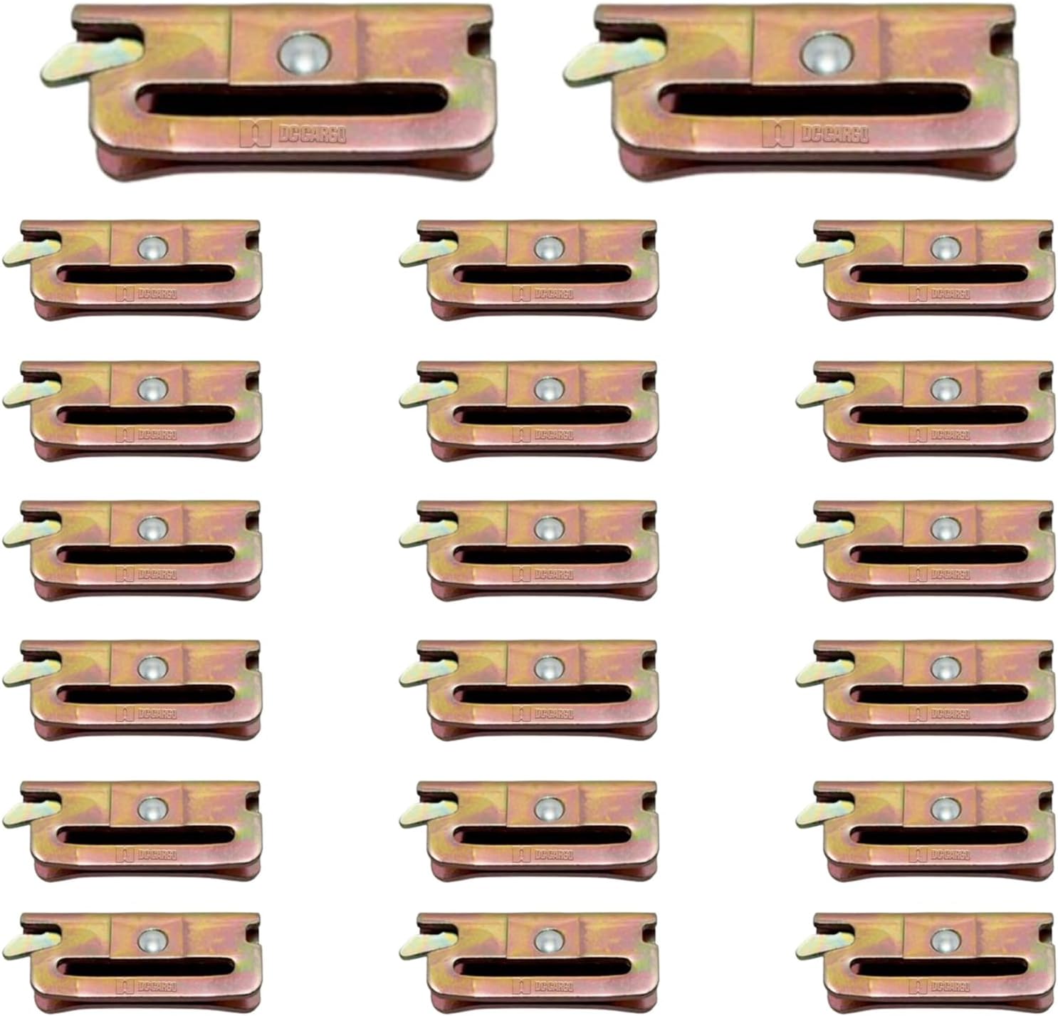 DC Cargo Loose E-Track Spring Fitting for Creating Custom TieDown Straps, Hammocks, Cargo Nets, Load Bars, Hooks, Shoring Beams, Gear Racks. Heavy Duty Steel Fitting Inserts Into E Tracks Pack of 20