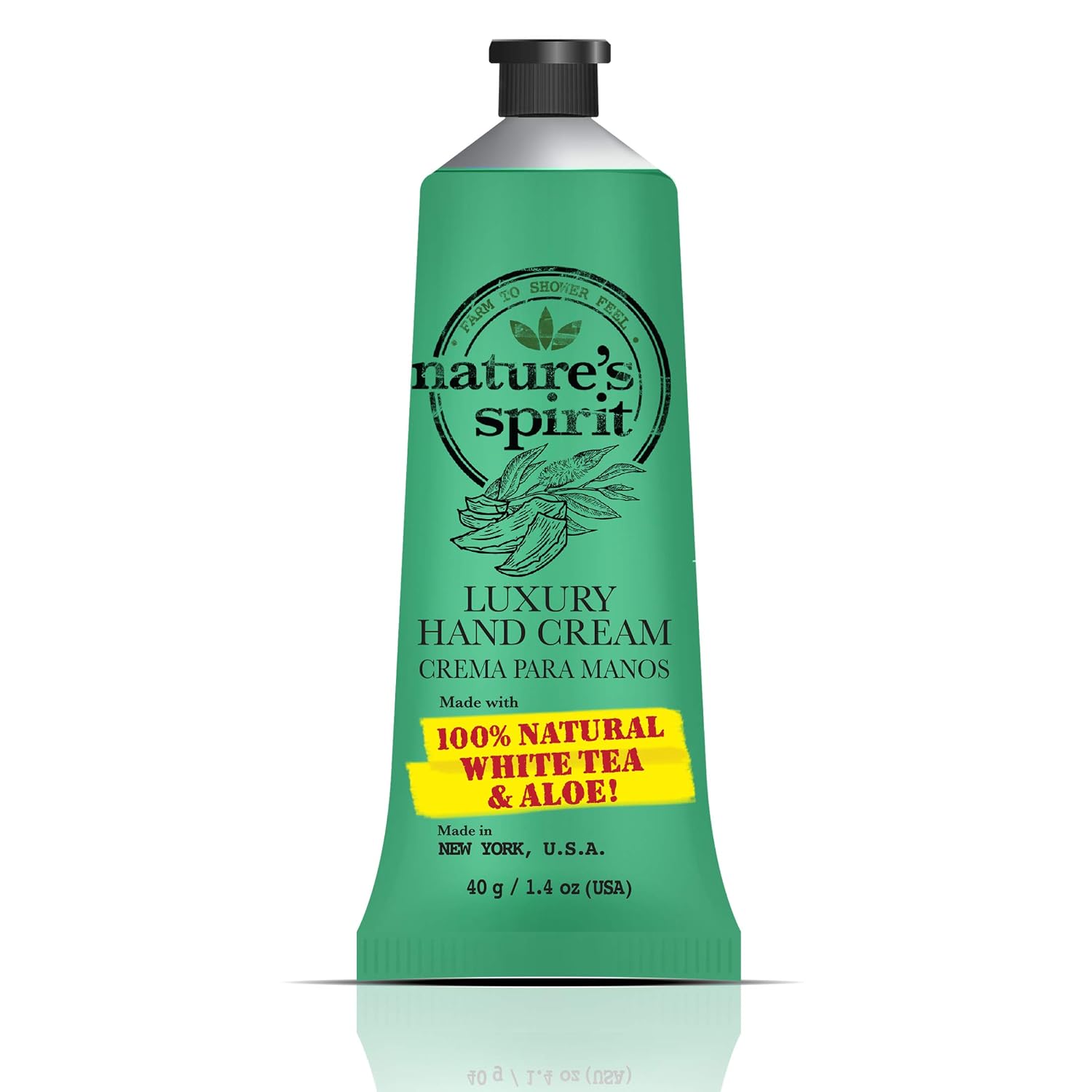 Nature's Spirit Luxury Hand Cream White Tea and Aloe 1.4 oz. Natural hand cream for dry cracked hands, Best hand cream for aging hands, White tea hand cream, Best hand cream for women