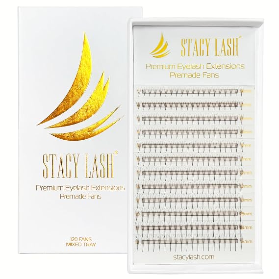 Premade Lash Fans by Stacy Lash 7D Pre Made Fans Lash Extensions | Volume & Mega Volume Eyelashes | Professional Eye Lash Extension Supplies | False Lash Tray 7D-C-0.03-MIX 8-11
