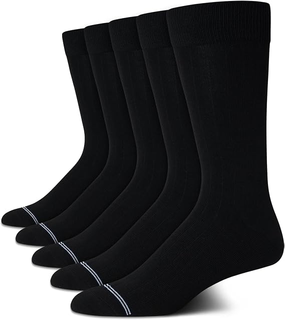 Nautica Mens Dress Socks Business Formal Comfort Stretch Crew Socks 5 Pack