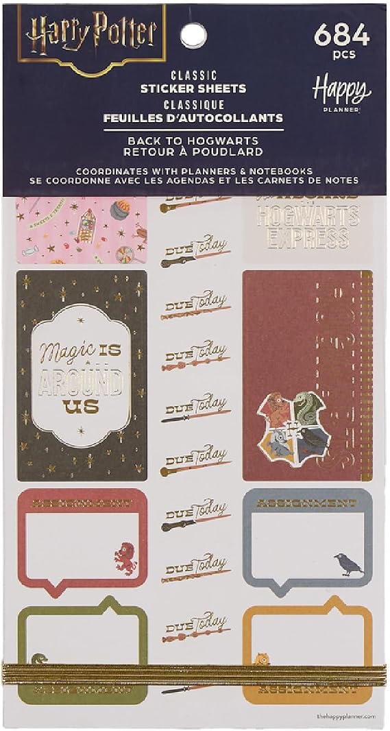 Happy Planner Harry Potter Variety Sticker Pack for Planners, 30 Sheets