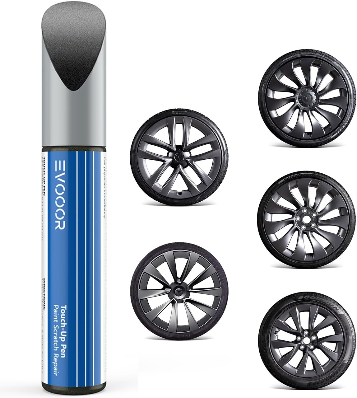 Tesla Rims Paint Pen DIY Rims Repair Colour Matched Touch Up Colour for Model 3 20 Inches/Model Y 21 Inches/Model S 21 Inches/Model X 20 Inches/Model S 22 Inches (Gunpowder)