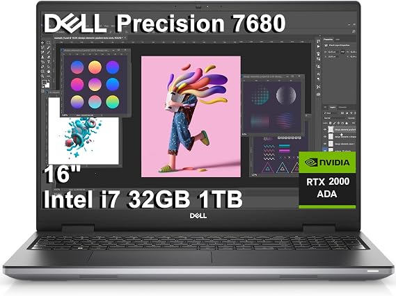 Dell Precision 7680 Laptop, 16" FHD+, Intel i7-13850HX, 32GB DDR5, 1TB SSD | NVIDIA RTX 2000 Ada 8GB, Mobile Workstation,gt; Ultra 9-185H, Pro Max for Engineers, Designers, Creators, Win 11 Pro