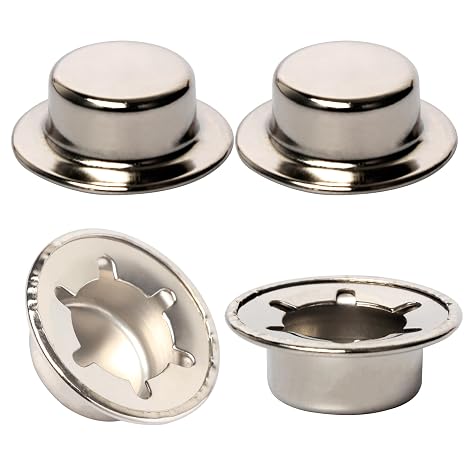 (4-Pack) Calvana 5/8 Push Nut Axle Caps, Spring Steel Push, Mechanical Zinc Finish, for Cotter Pins for Hand Trucks, Rolling Bins, Lawn Wagons, Easily Installed with a Rubber Hammer