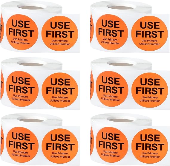 Yexiya 3000 Pcs Use First Stickers Food Service 1.5 Inch, Orange