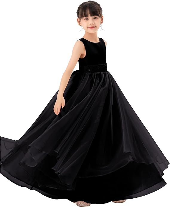 ekidsbridal Tiered Ruffle Organza Flower Girl Dresses Pretty Princess Ballroom Gown Seq1