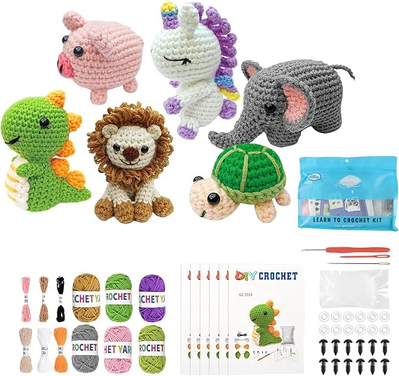 Mecmbj Crochet Kit, Crochet Starter Kit, with Step-by-Step Video Tutorials