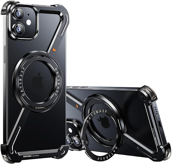 OATSBASF Minimalist Phone Case Compatible with iPhone 12/12 Pro 6.1" Black
