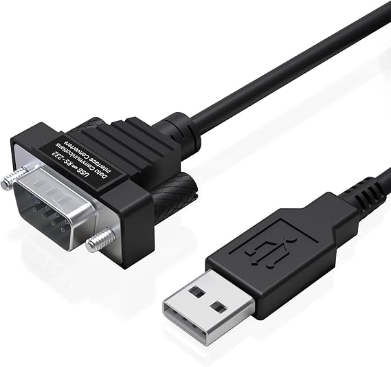 Gearmo Ultra Compact 8 Inch USB to Serial Cable - Windows/Mac/Linux, 64-bit Compatible RS232 DB9 Adapter with FTDI Chipset