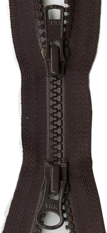 YKK Vislon 2-Way Separating Zipper, 28", Sable Brown