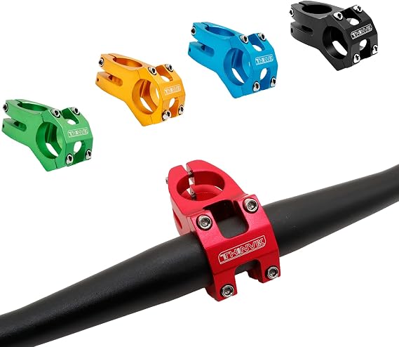 Thinvik 31.8mm Bike Stem MTB Short Handlebar Stem for Mountain Bike, BMX, Fixed Gear Cycling BMX Bicycle Handlebar Stem Aluminum Alloy 6061-0 Degree 45mm Length