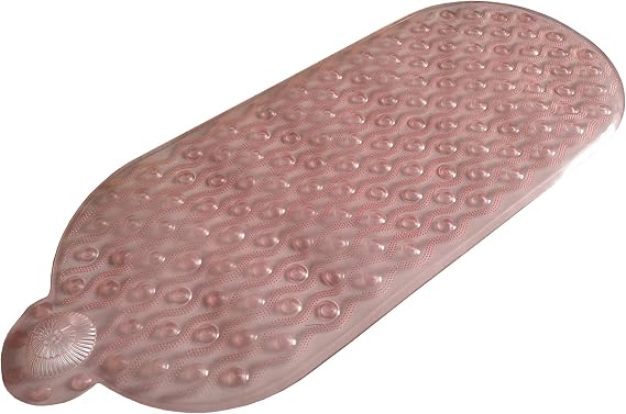 Anti-Slip Tub Mat with Suction Cups - Non-Slip Bath Mat for Shower - Machine Washable, Tub, Kids - Shower & Bathtub Mat - Toddler Friendly - Bath Mats for Bathroom,14.7"x36.5",Blush