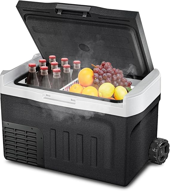 Erivess 12v Refrigerator 43 Quart,4F-68F Electric Cooler for Car