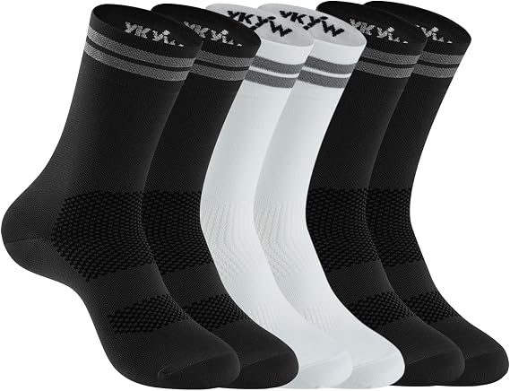 YKYWBIKE Cycling Socks for Men Women-Athletic Crew Bike Socks,Compression Biking Socks for Men Cycling,MTB Riding Socks