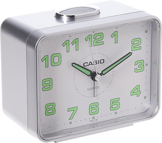 Casio TQ-218-8DF Table Clock, Grey, Standard