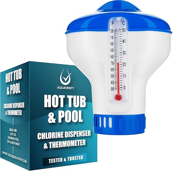 Chlorine Dispenser for Hot Tub, Pool & Spa with Thermometer