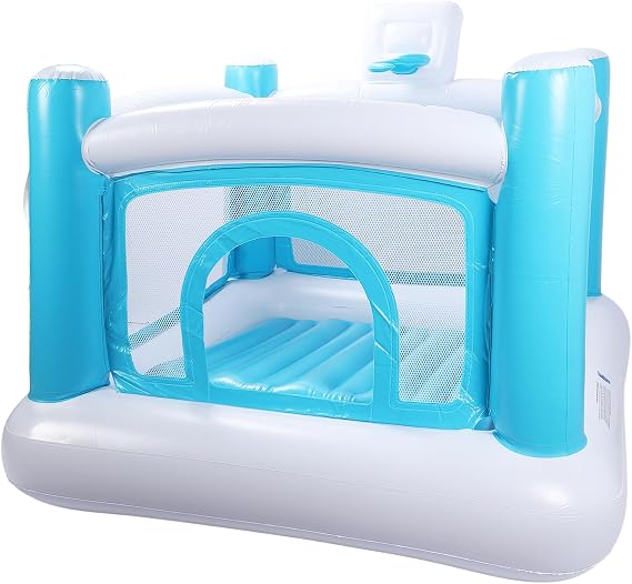 Inflatable Bounce House with Detachable Mat for Indoor Outdoor, PVC Bouncy for Party Fun, Suitable for Kids, 66.9x66.9x55.1in