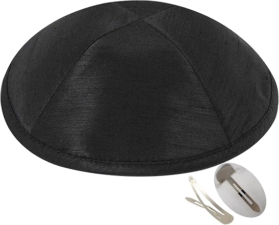 Zion Judaica Deluxe Raw Silk Kippot Bulk Packs or Single Kippah Includes Free Clips