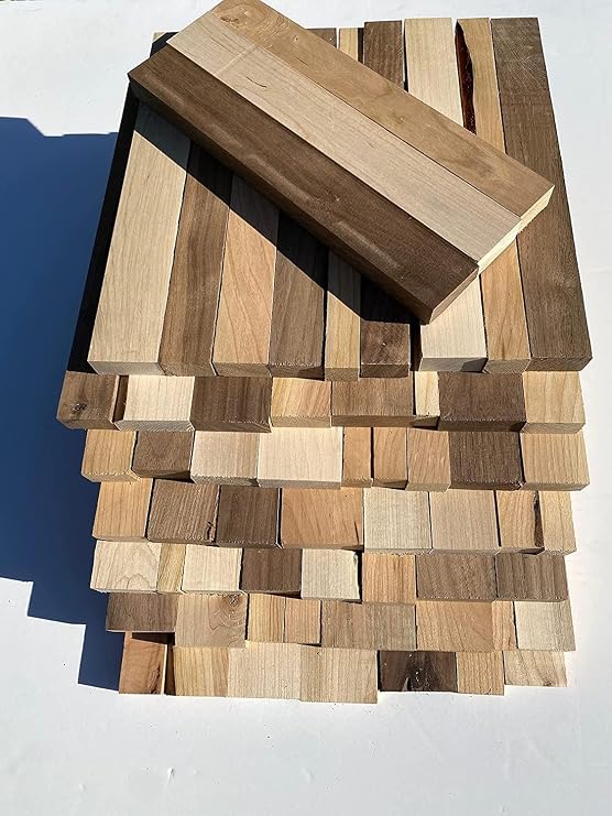 Woodchucks Wood Large Scrap Box Long Edge Rippings Boards Teak,Purpleheart,Maple,Oak,Bloodwood