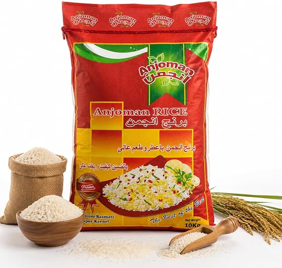 Anjoman Premium Super Kernel Basmati Rice 5 Kg – Extra Long Grain Authentic Himalayan Basmati – Naturally Aromatic, Fluffy & Non-Sticky White Rice – Perfect for Biryani, Pilaf & Everyday Side Dishes