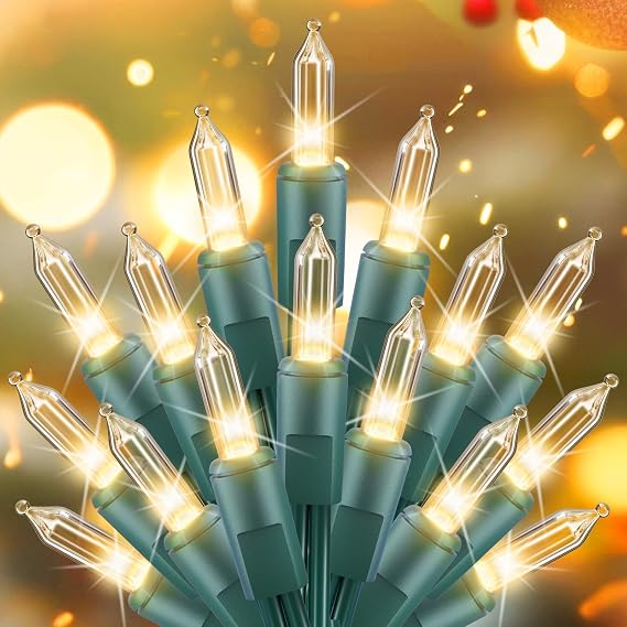 Brightown Clear Christmas String Lights 50 Count 10 Feet Incandescent Bulb