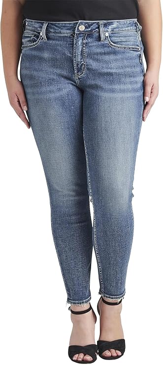 Silver Jeans Co. Women's Suki Mid Rise Skinny Leg Luxe Stretch Jeans