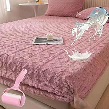 2025 New Elastic Bed Sheets - Queen & King Size, Winter Super Soft Cosy Plush Shaggy Taffeta Elastic Fitted Sheet Solid Pink
