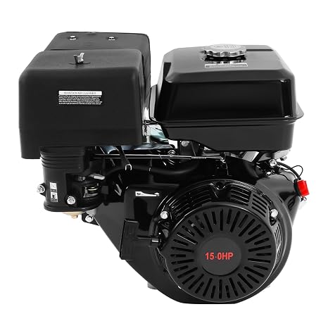 420CC 4-Stroke Gasoline Engine, Pull Start Gasoline Engine, 9700W 15HP 3600rpm Air Cooling Motor Kit Go Kart Motor Kit, Go-Karts Frame for Water Pumps, Vibrators, Generators, Black