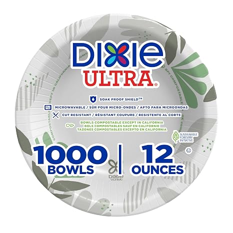 Georgia-Pacific Dixie Ultra Heavy-Weight 12 oz. Paper Bowl by GP PRO (Georgia-Pacific), Pathways, SX12PATH, 1,000 Count (125 Bowls Per Pack, 8 Packs Per Case)
