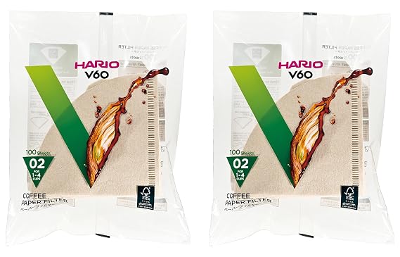 HARIO VCF-02-100M Paper Filter for V60, 06.6 ft (02 m), For 1-4 Cups, 200 Sheets