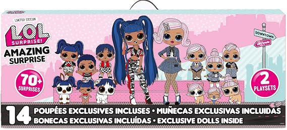 L.O.L. Surprise! Amazing Surprise with 14 Dolls, 70+ Surprises & 2 Playset, Multicolor