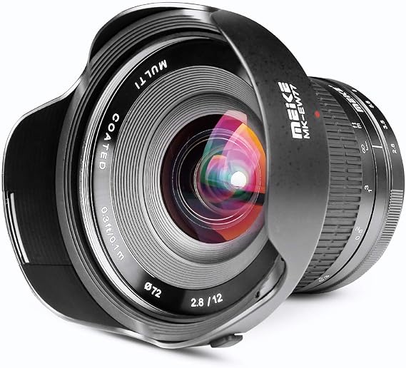 Meike 12mm f2.8 Ultra Wide Angle Fixed Lens with Removeable Hood for Fujifilm Mirrorless Camera with APS-C Such as X-T1 X-T2 X-T3 X-T4 X-T20 X-T10 X-T30 X-T100 X-T200 X-Pro2 X-E3 X-Pro3 X-A X-E1