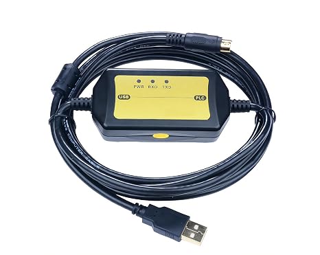 Isolated FX-USB-AW USB Programming Cable for Mitsubishi PLC FX3UC FX3G FX3U 3SA Series,10 FT