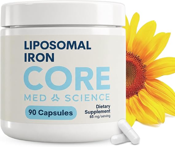 Core Med Science Liposomal Iron Supplement for Women & Men, 90 Capsules